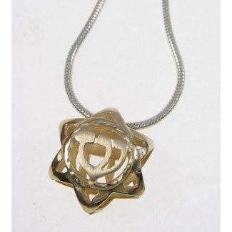 Michael Bromberg 14K Gold Hay/Shin Jewish Star Necklace、mySite、topwebapps