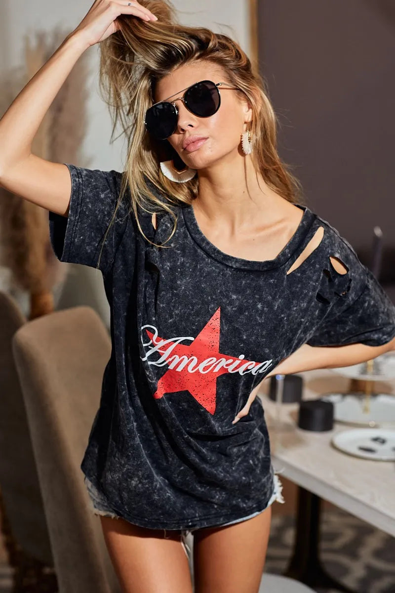  BiBi Laser-Cut Mineral Washed Jersey Tee – Americana Edition、mySite、justintrudeaud