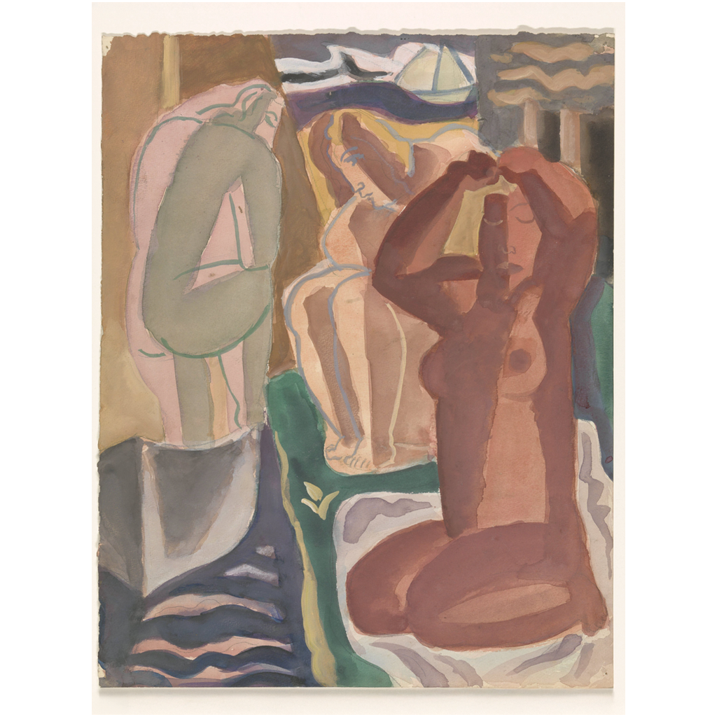 Two Bathing Women Earth Tone Vintage Leo Gestel Art Print、mySite、gigharbornorthrealestate