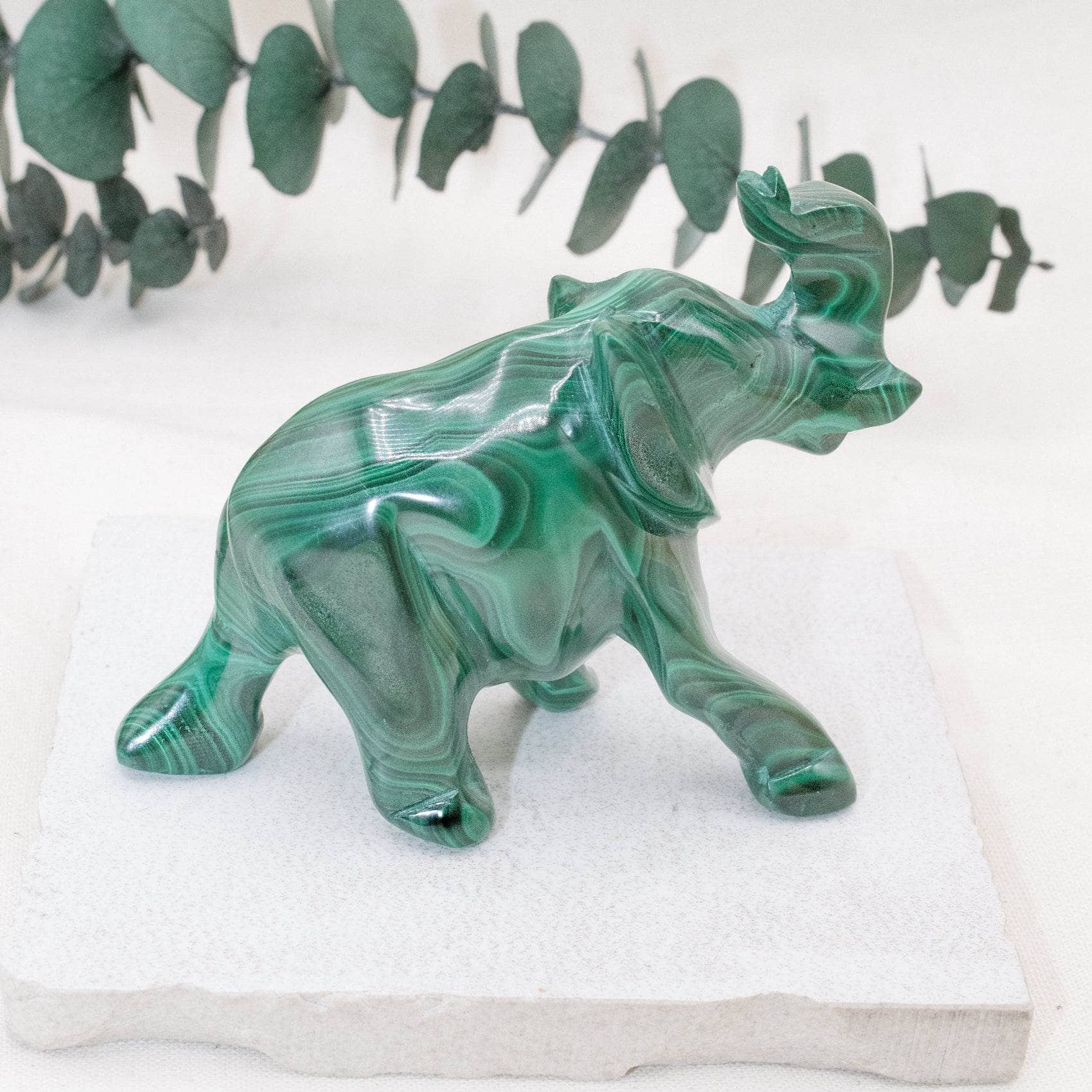 Genuine Malachite Elephants - Hand Carved - 1 of a Kind、mySite、hinf8tx79