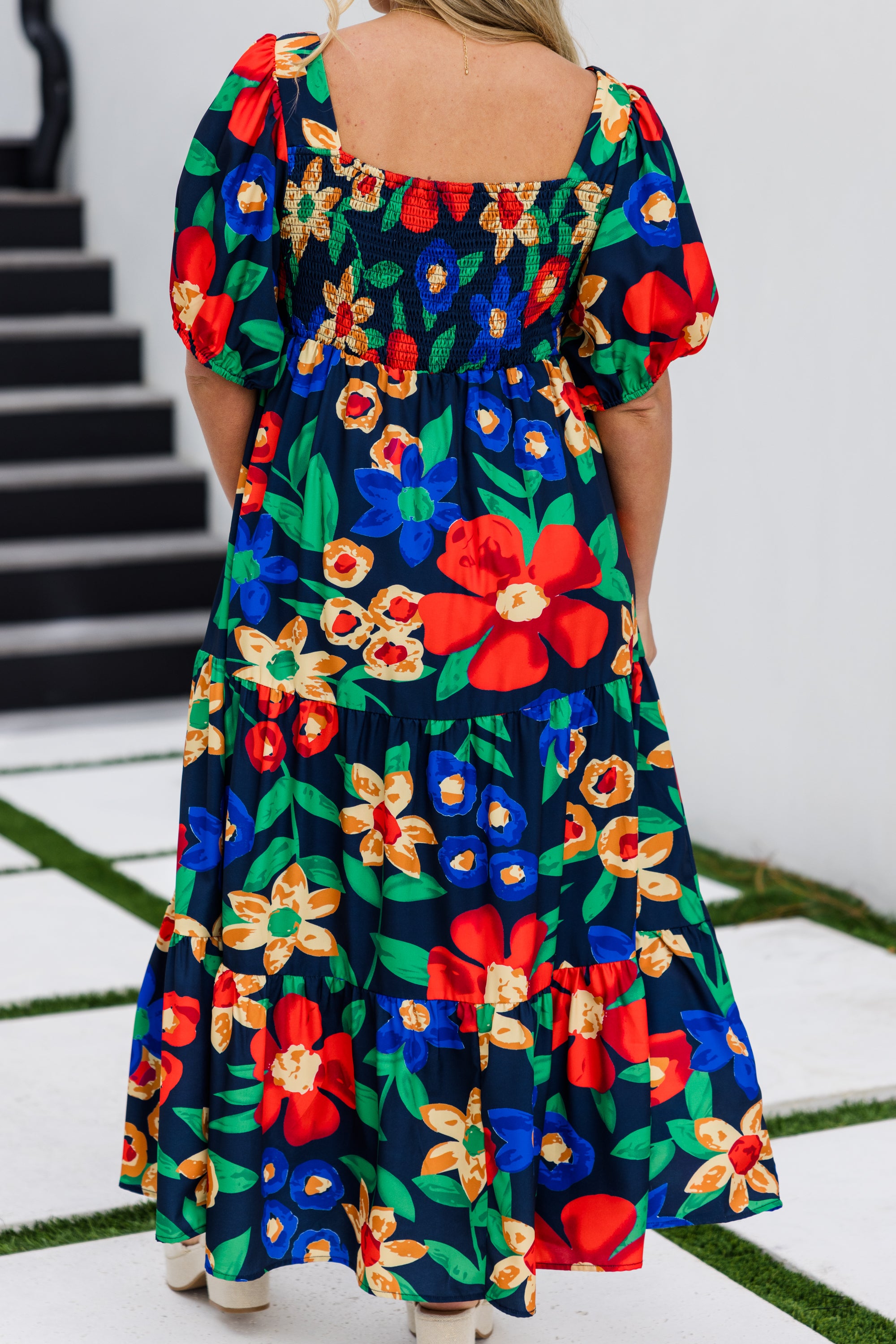  Let's Get Away Dress, Navy Floral、mySite、justintrudeaud