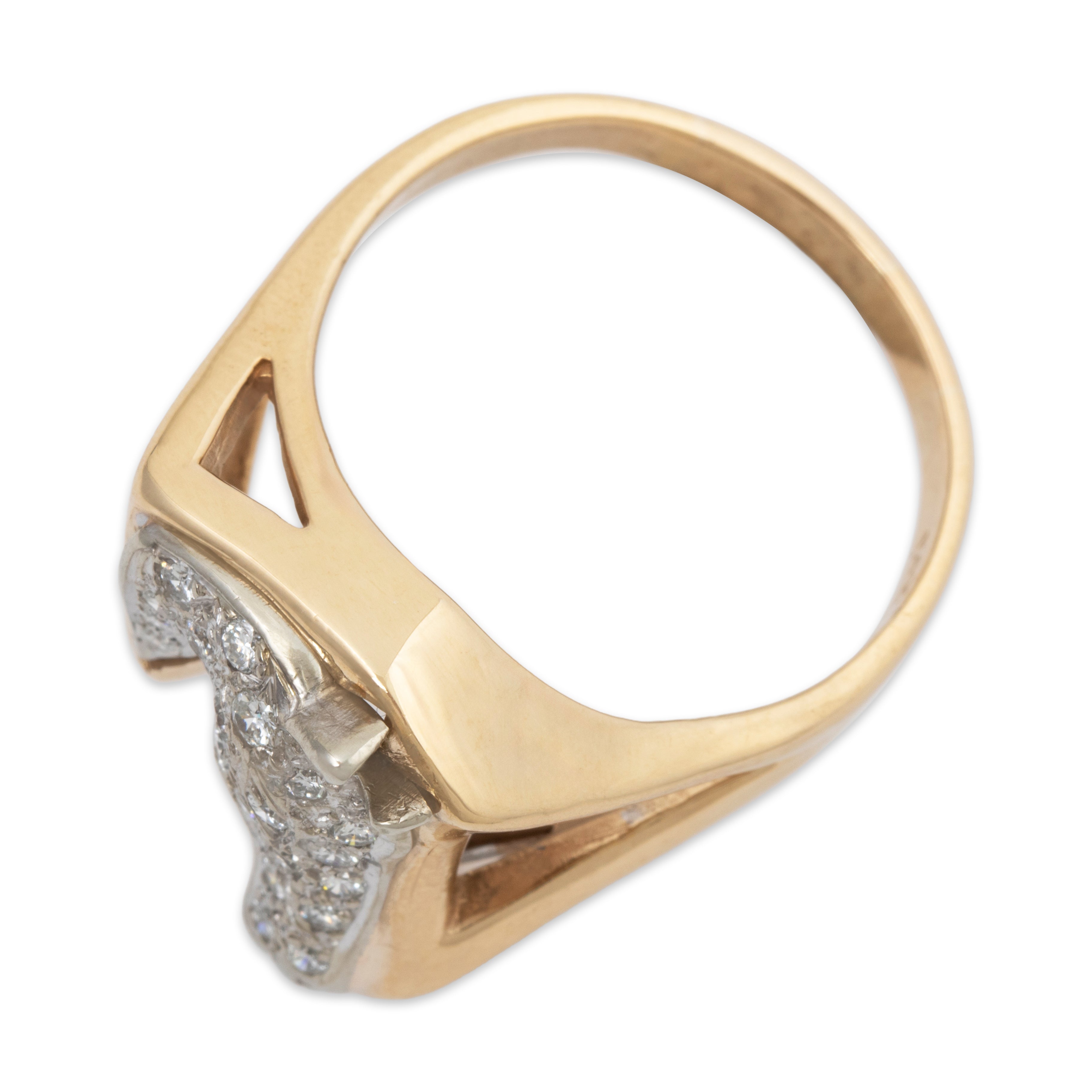 Vintage Large 14k Yellow Gold .572cttw Diamond Figural Horse's Head Ring、mySite、hinf8tx79