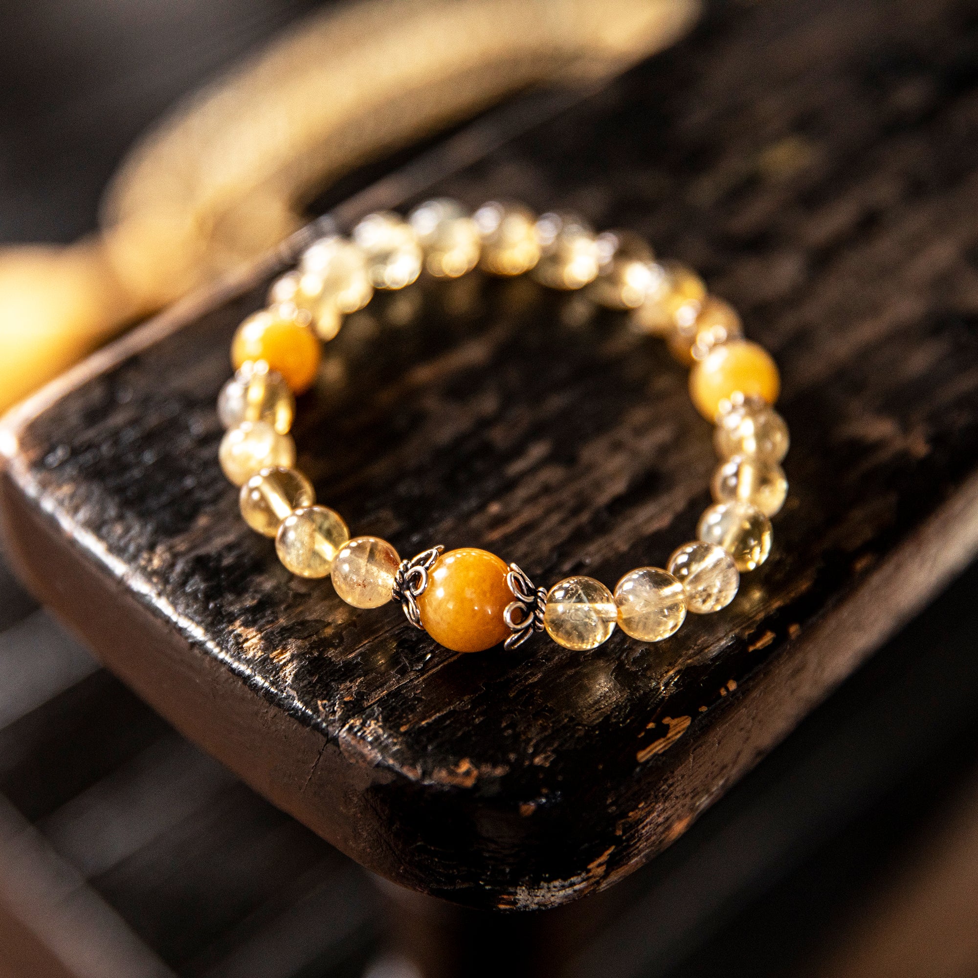 Stretchy Wrist Citrine with Aragonite Mala、mySite、topwebapps