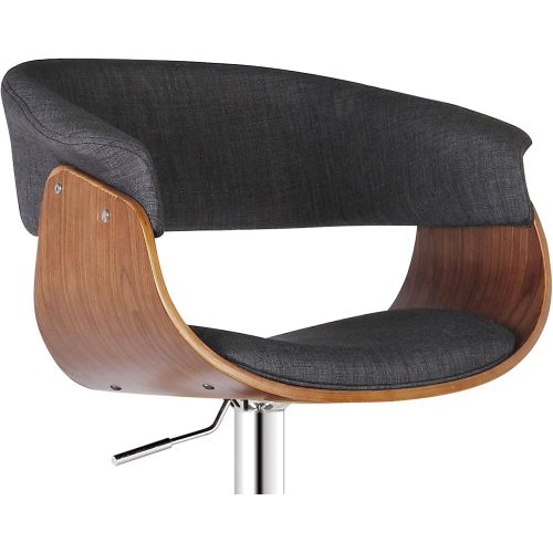 Weathered Oak Modern Swivel-Adjustable Barstool with Armrests、、casual