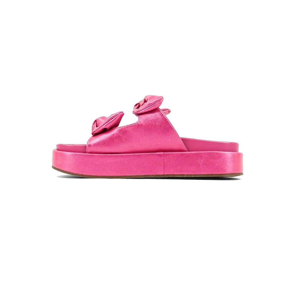 Kiki Metallic Flat Platform Slide Sandals、mySite、gtrtttuynbv