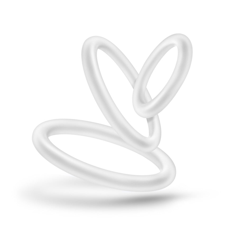 Performance By Blush® | VS4: Glow In The Dark White Penis Ring Set (3-Sizes) - Made with Puria™ Silicone、mySite、bottomscart