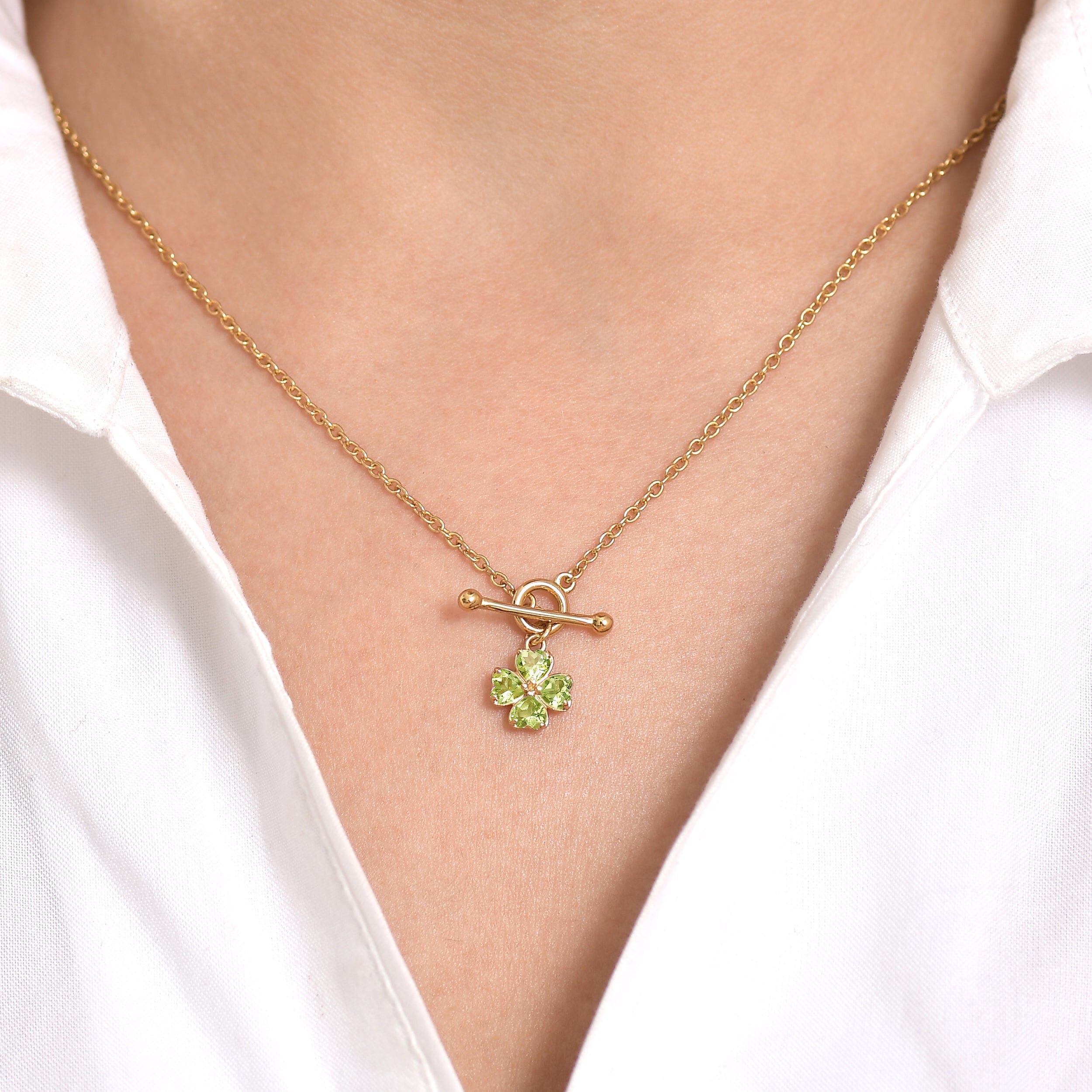 Peridot T-Lock Necklace - Lucky Charm、mySite、hinf8tx79