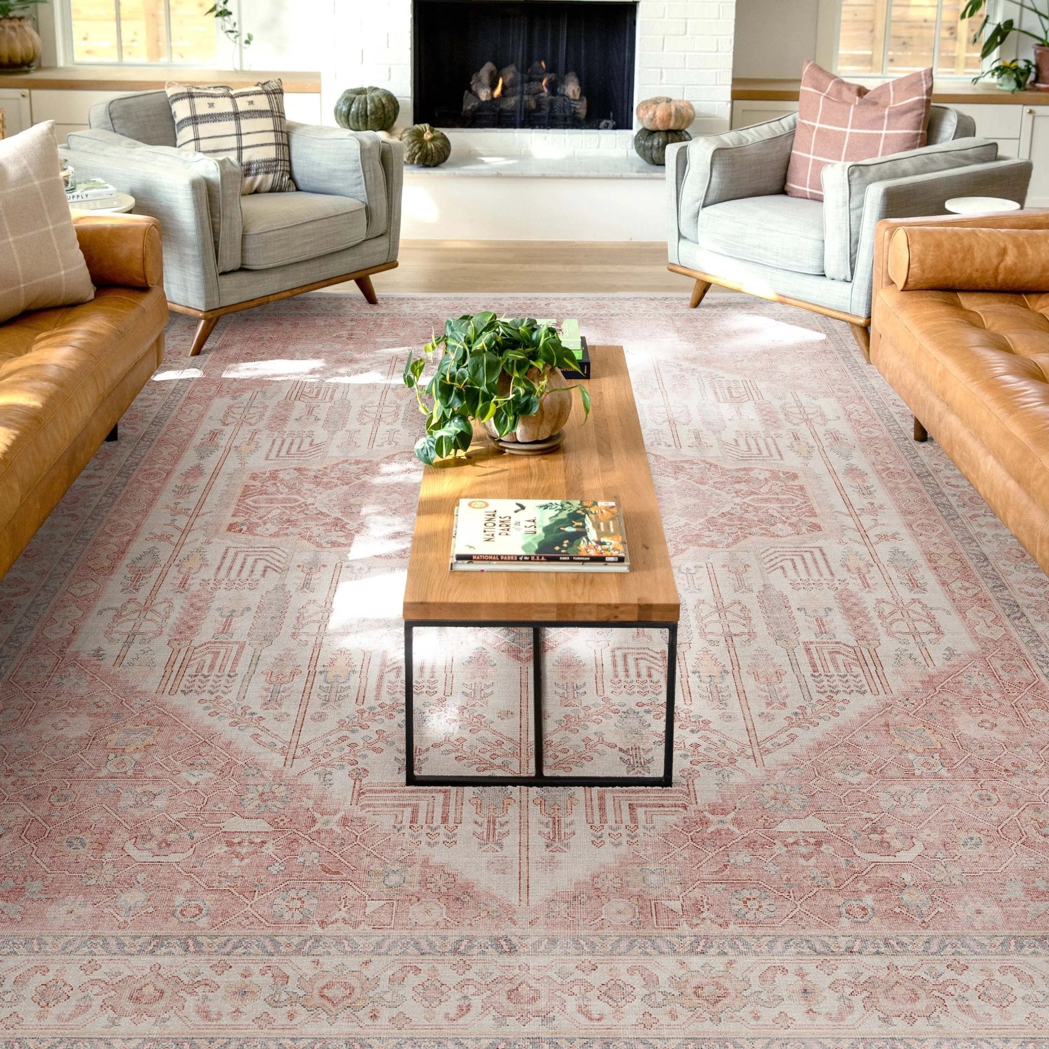 San Marino Vintage Oriental Botanical Flat-Weave Rug、mySite、gigharbornorthrealestate