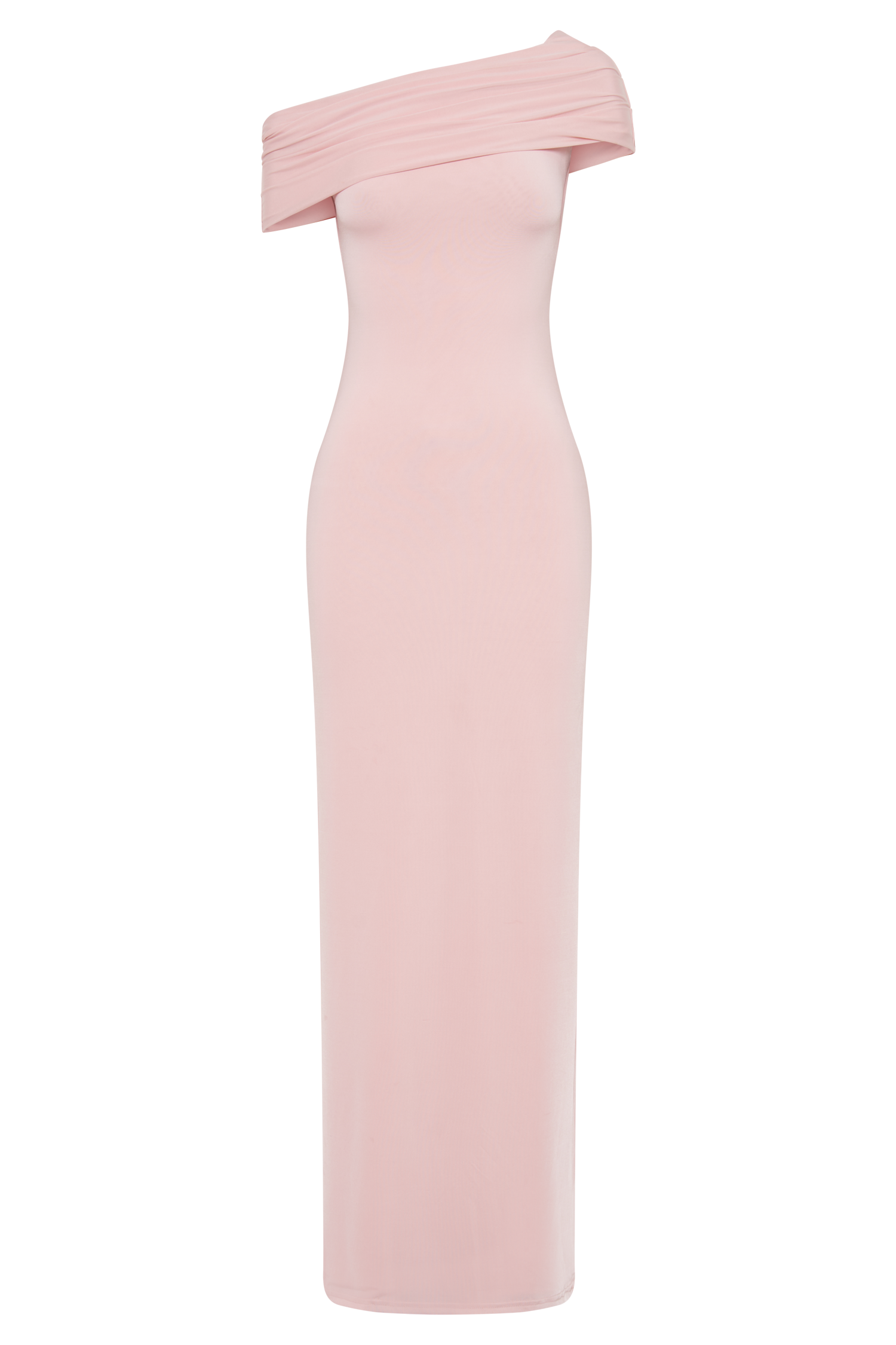 Cassandra Off Shoulder Slinky Maxi Dress - Pale Pink、mySite、solidvoid