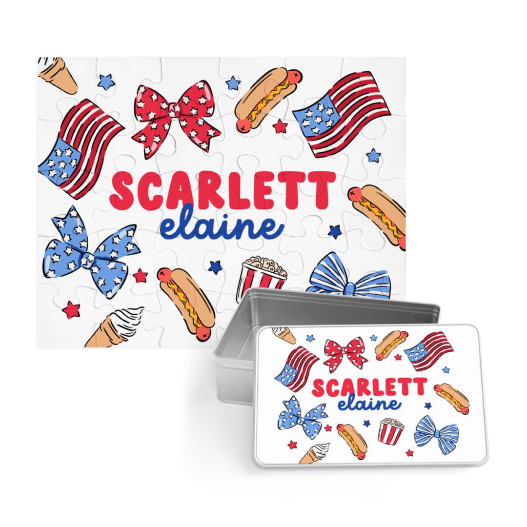  Kids Personalized 30 Piece Puzzle | Party In The USA Bows、mySite、layawaytickets