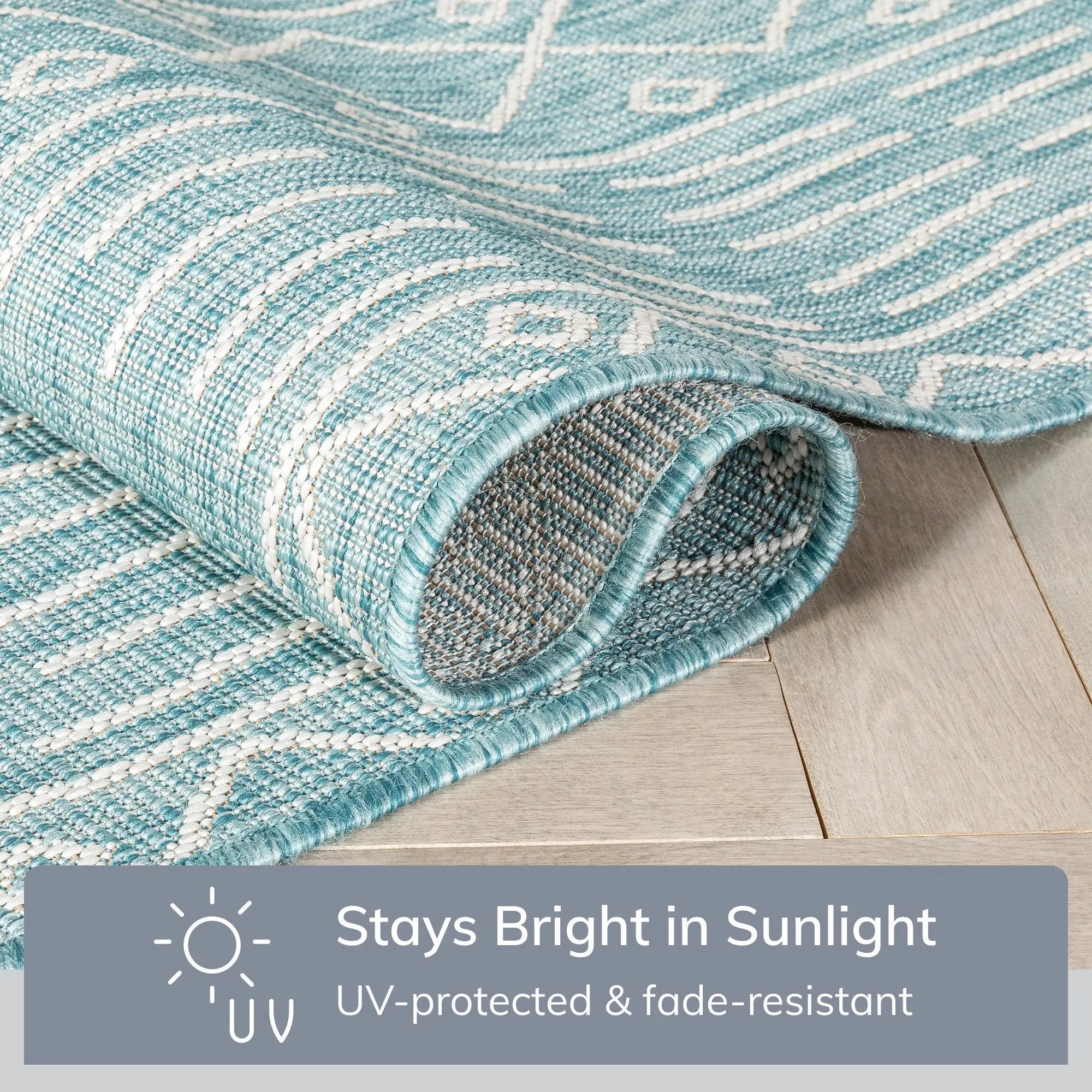 Anza Tribal Geometric Pattern 5'3 x 7'3 Blue Flat-Weave Indoor/Outdoor Rug、mySite、gigharbornorthrealestate