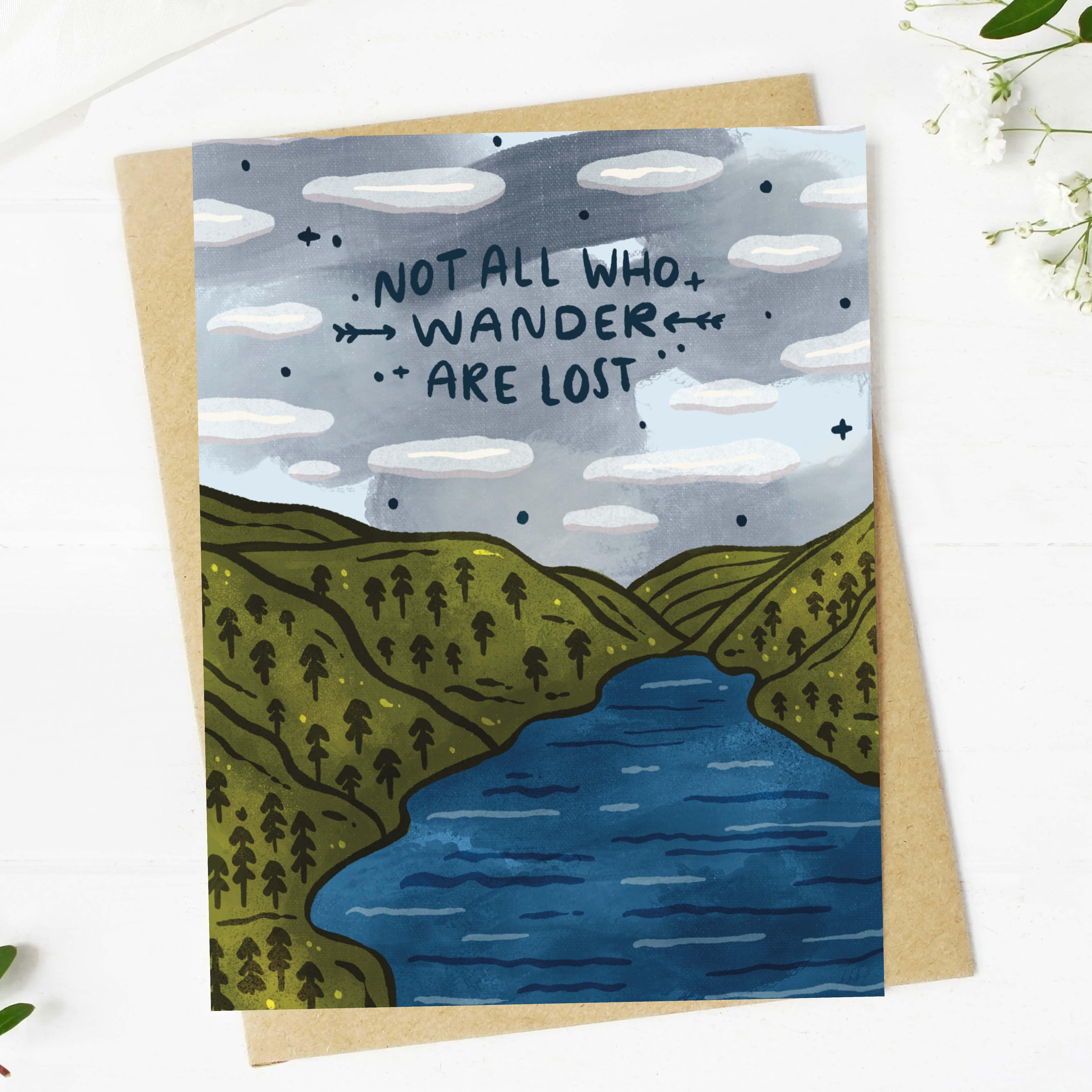  Not all who wander are lost Inspirational Greeting Card、mySite、ghnorth