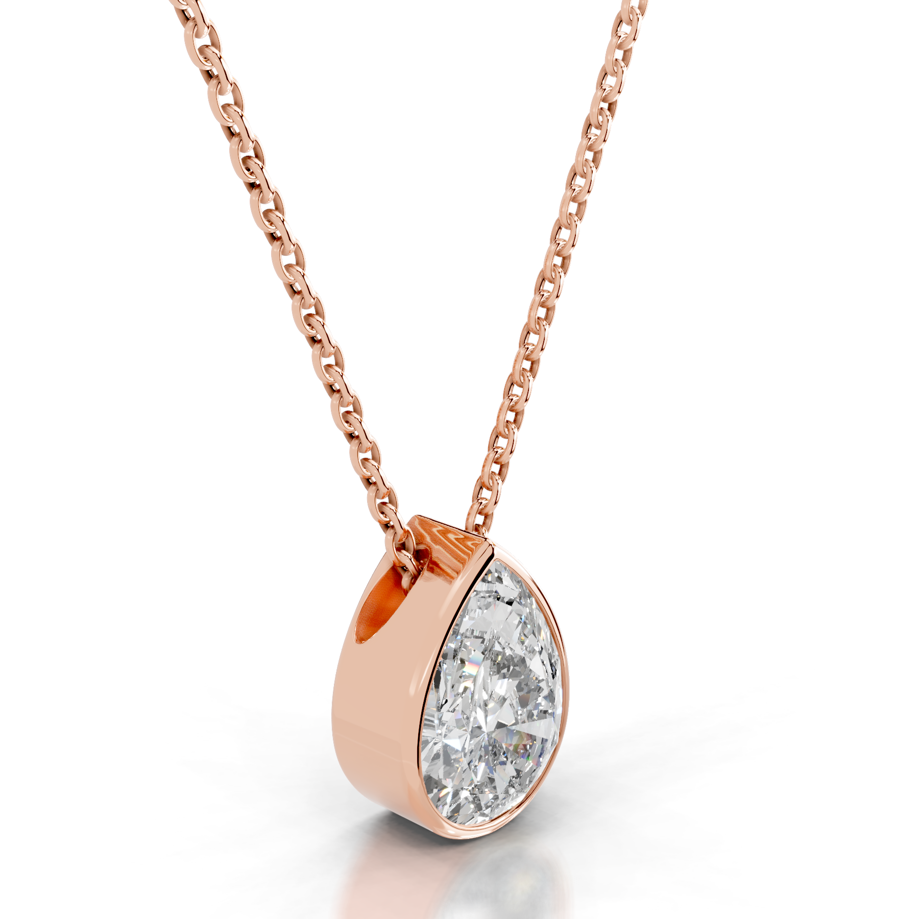 Gianna Lab Grown Diamond Pendant (2 Carat) -14K Rose Gold、mySite、hinf8tx79