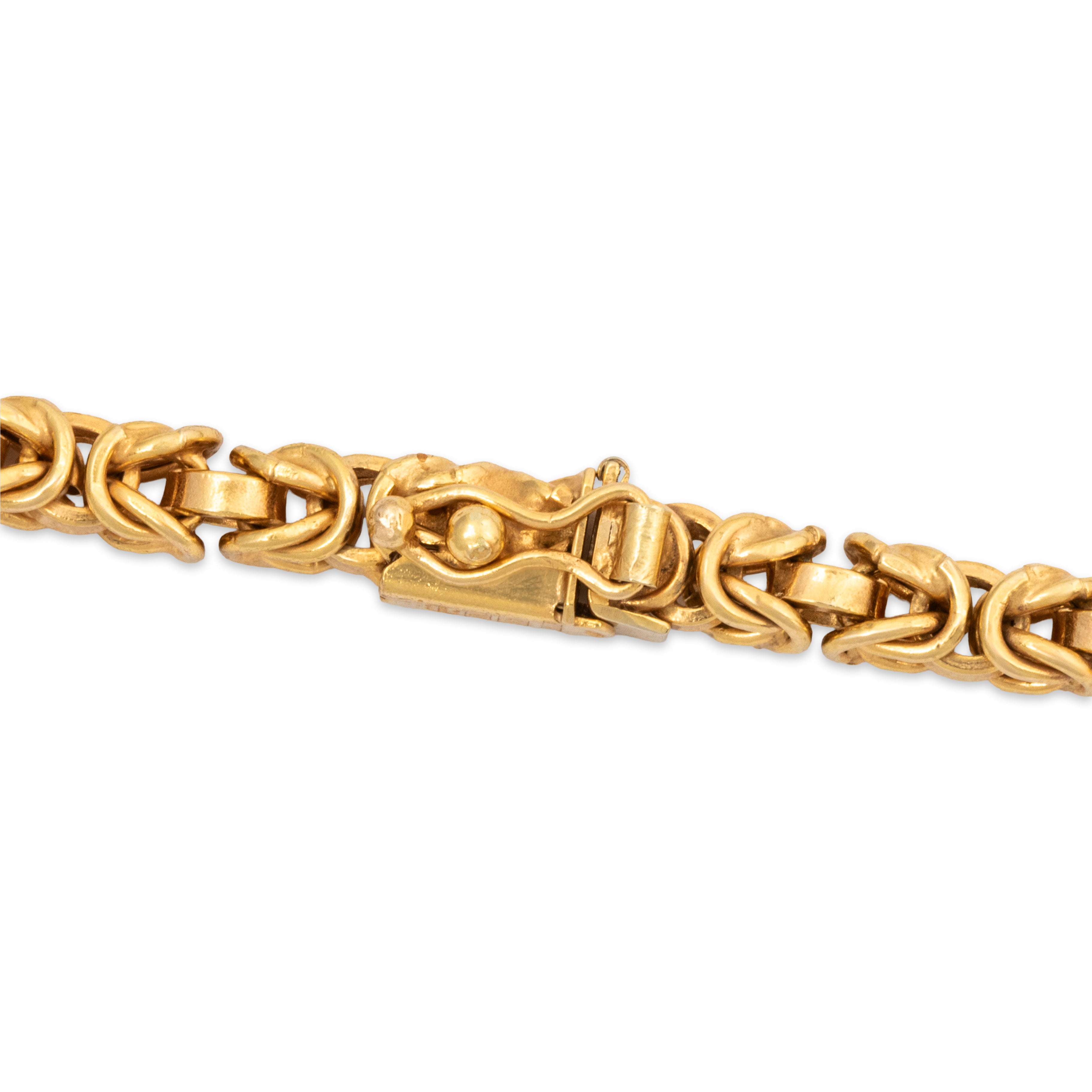 Vintage Italian 14k Yellow Gold Byzantine Link Chain Necklace 30、mySite、hinf8tx79