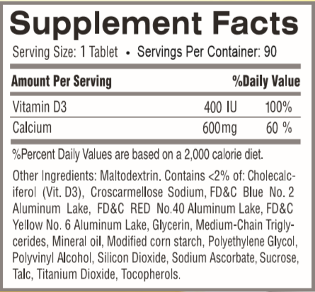Greenfield Nutritions - Halal Calcium 600 mg with Vitamin D3 400 IU, 90 Tablets、mySite、topwebapps