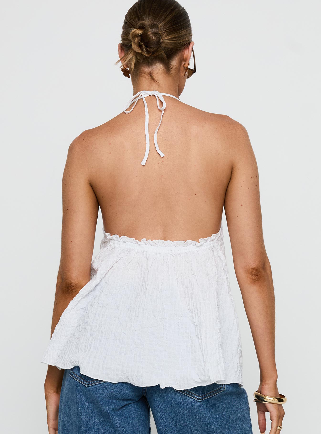 Flutter Halter Top White、mySite、solidvoid