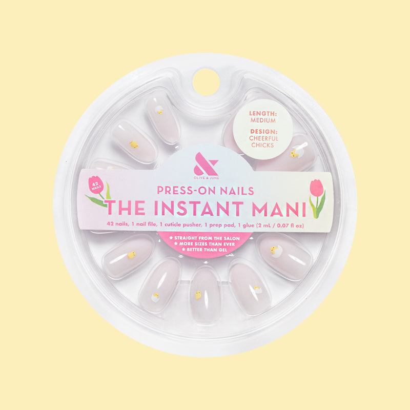 Cheerful Chicks - Press-On | Medium | Oval、mySite、solidvoid