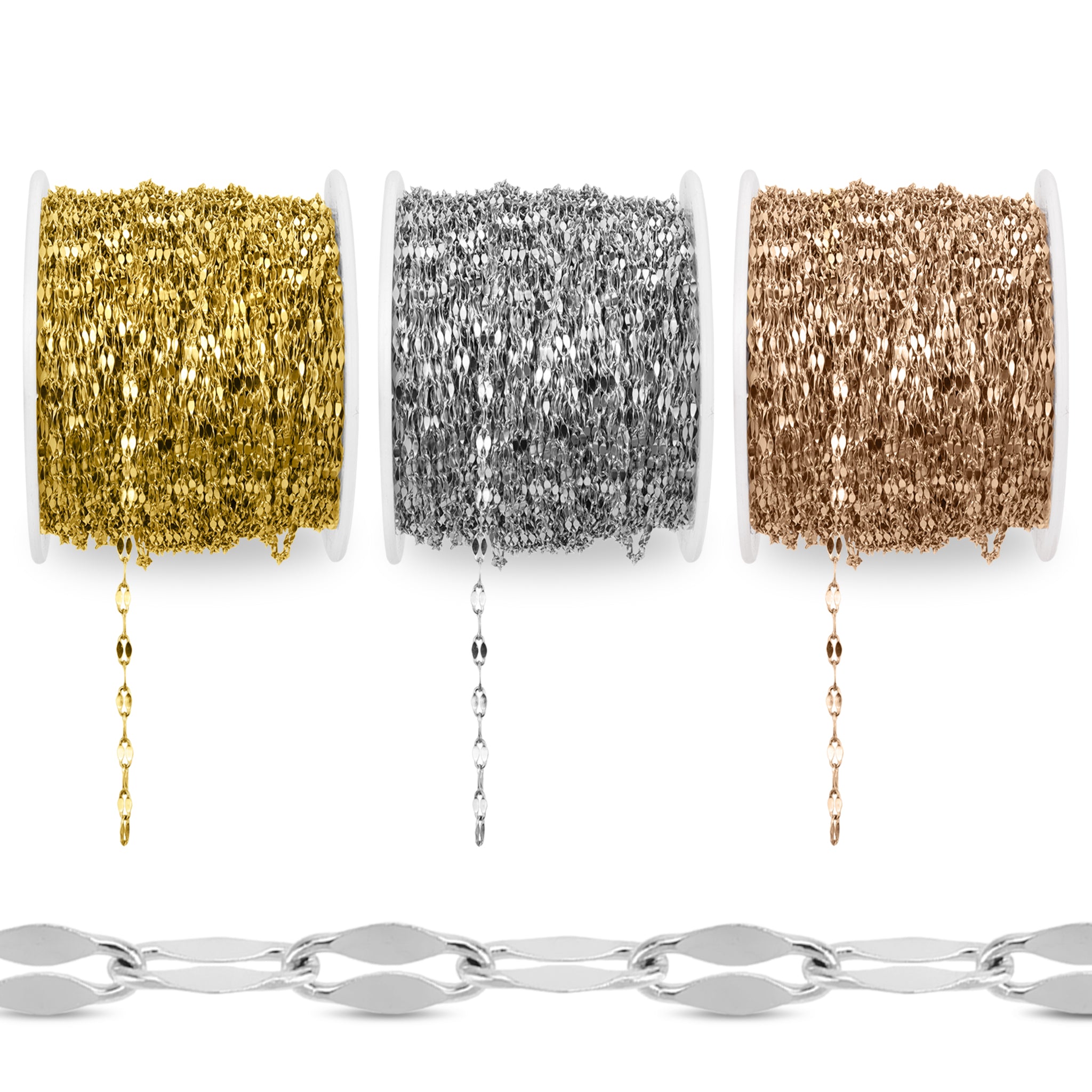 Stainless Steel PVD Coated 2mm Lip Chain 164' Spool 50 meter / SPL0011、mySite、dreamappss