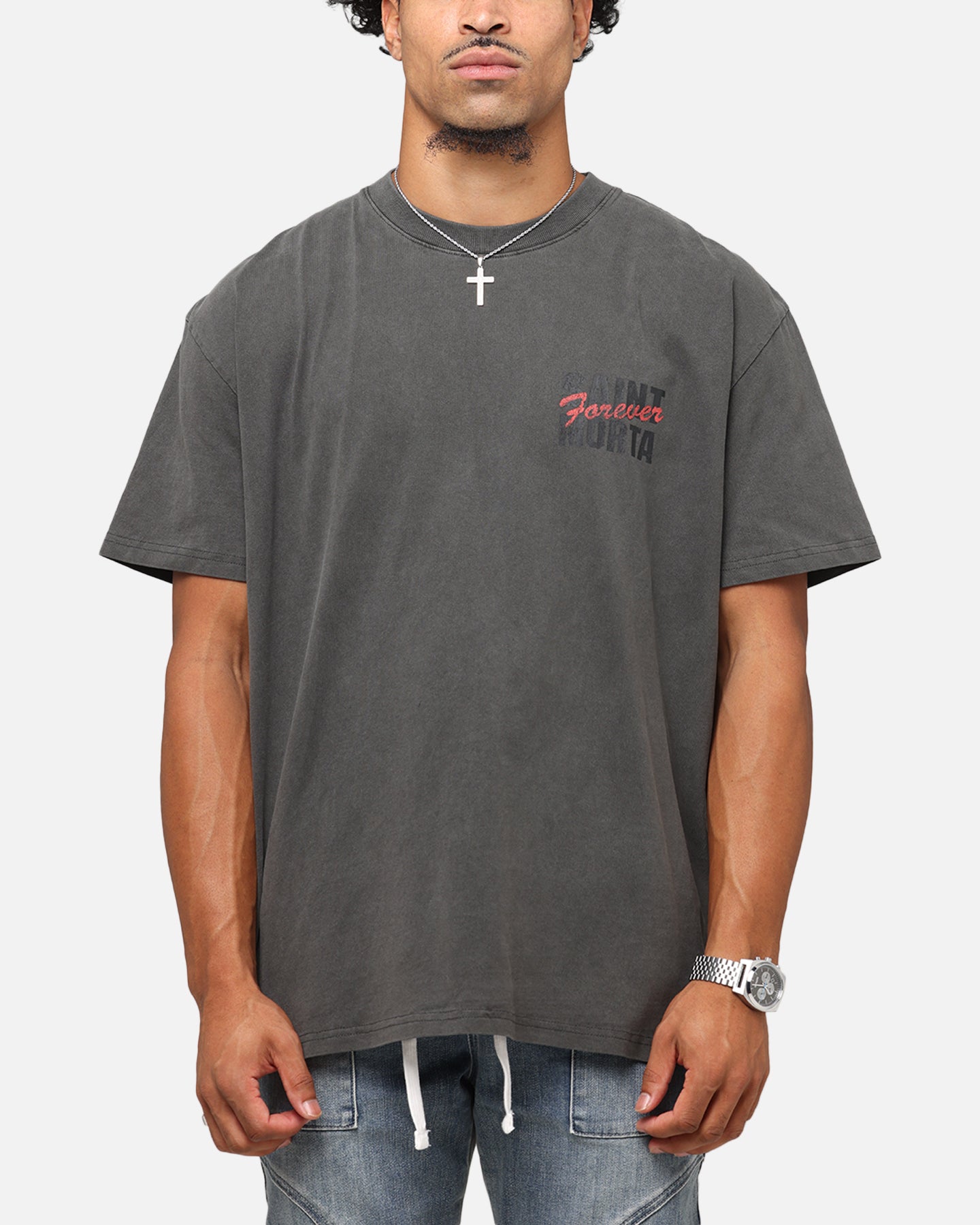 Saint Morta Forever Boxy T-Shirt Black Wash、mySite、zt4zffjzw
