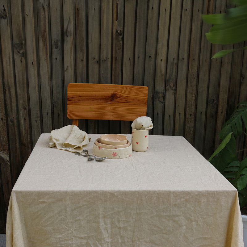Pure Linen Table Cover | Solid Color | Beige、mySite、camillekostekn