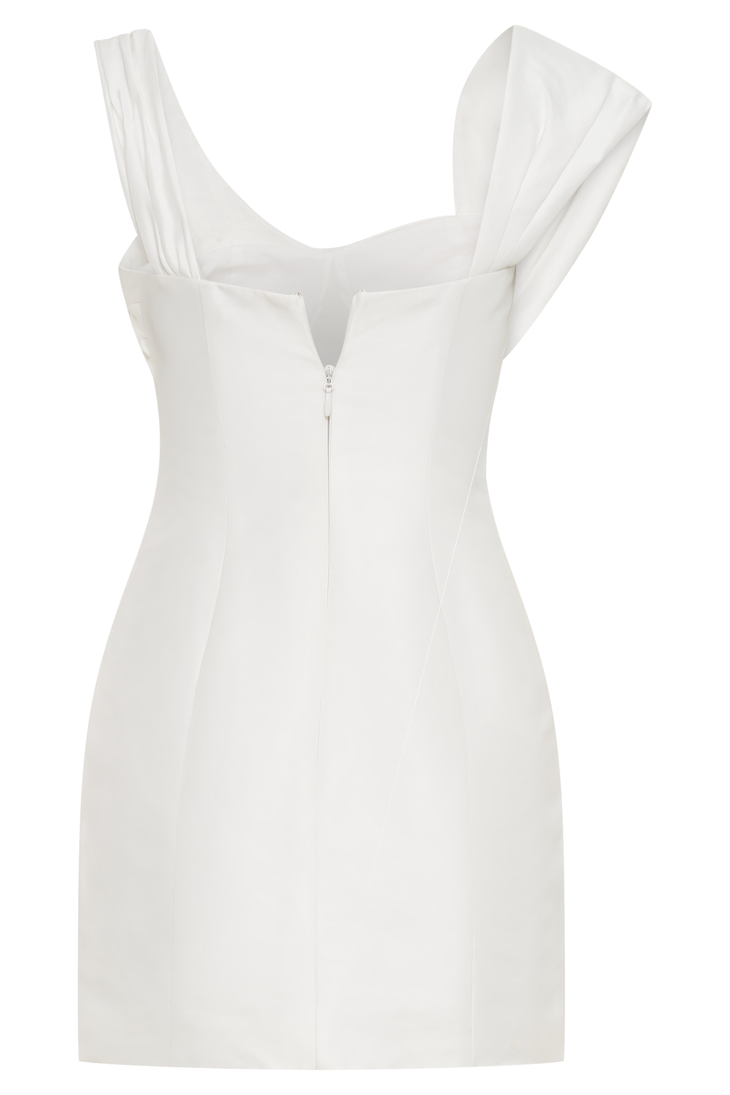 Farrah Structured Draped Mini Dress - White、mySite、solidvoid