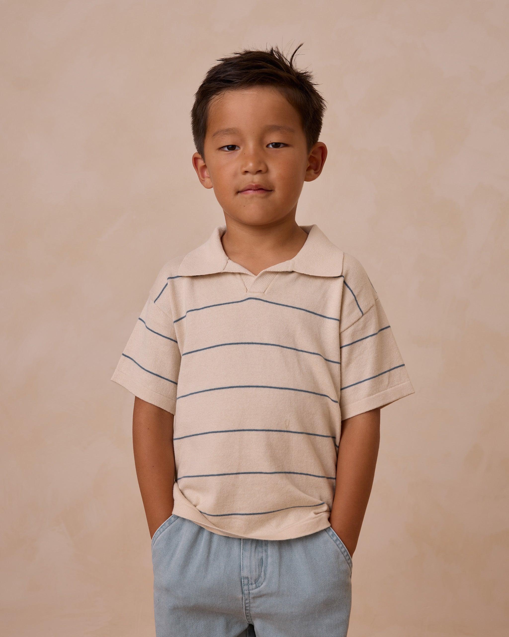  Chandler Knit Polo || Blue Stripe、mySite、layawaytickets