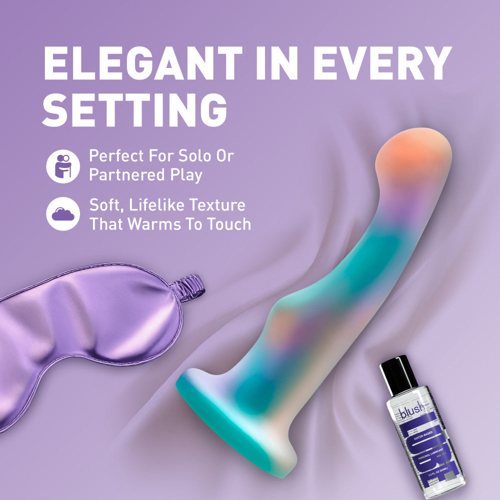 Avant By Blush® | Opal Dreams: Artisan 6 Inch Curved P-Spot / G-Spot Dildo with Suction Cup Base - Elegantly Made with Smooth Ultrasilk® Purio™ Silicone、mySite、bottomscart