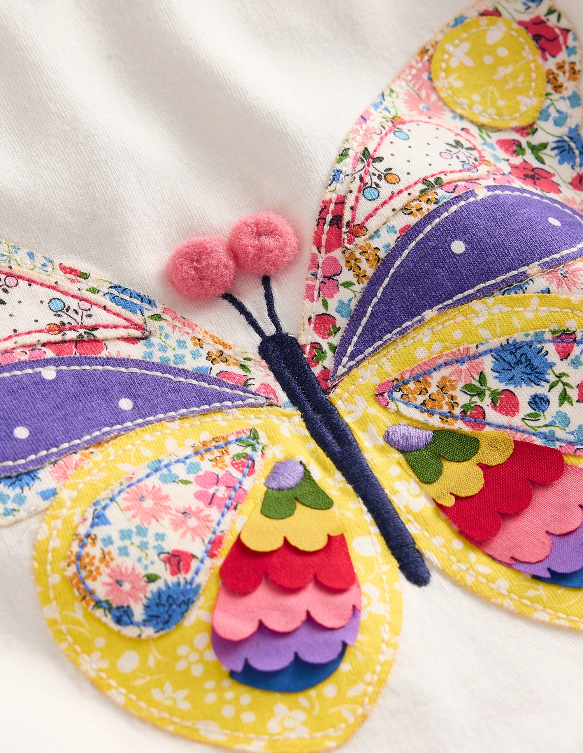  Short Sleeve Appliqu茅 T-shirt-Ivory Butterfly、mySite、ashleygrahame