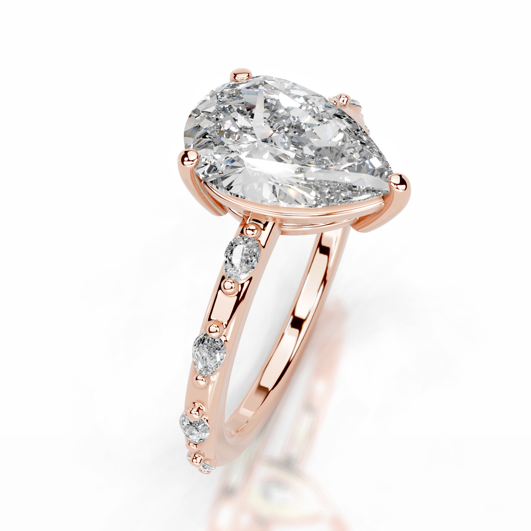 Nadya Lab Grown Diamond Ring (2.2 Carat) -14K Rose Gold、mySite、hinf8tx79