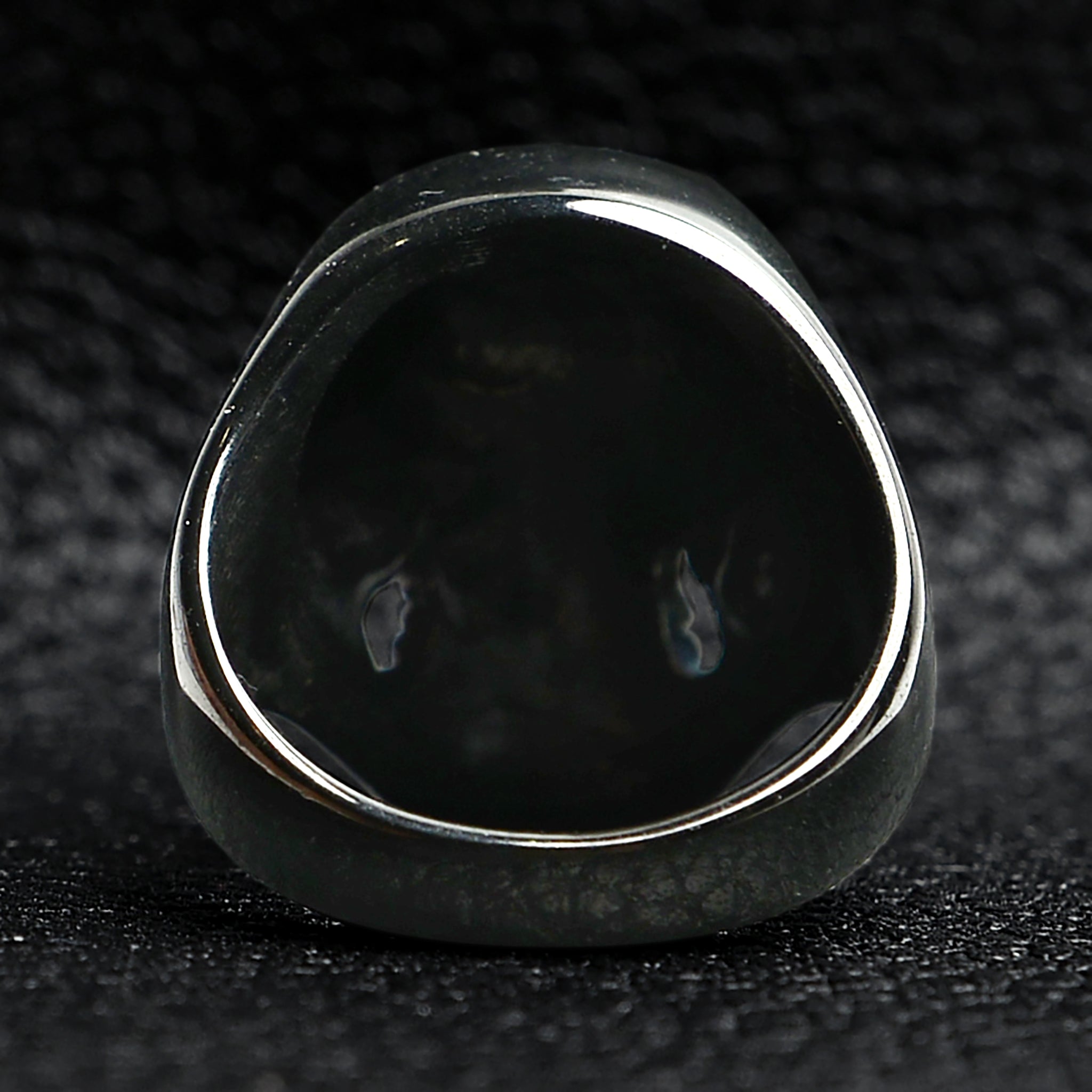 Black Grinning Skull Stainless Steel Ring / SCR4066、mySite、dreamappss