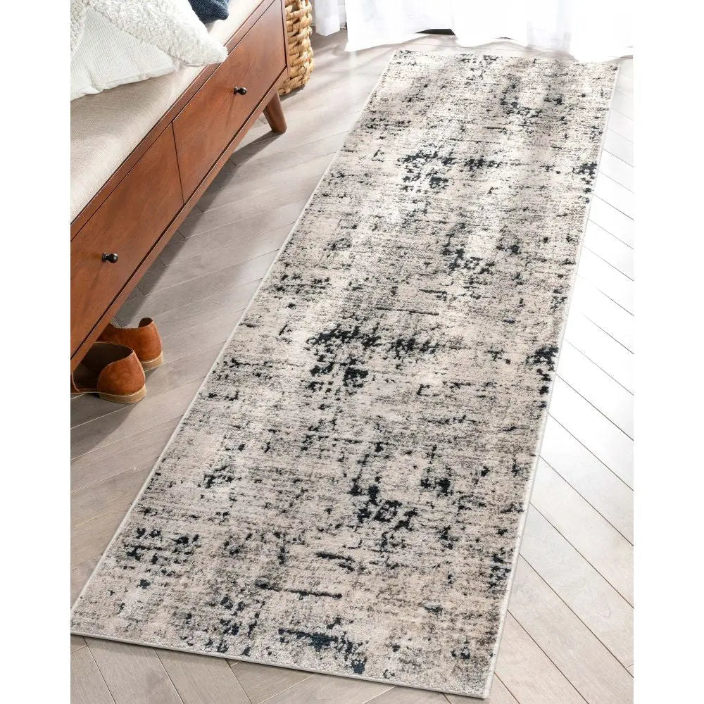 Abstract Modern Distressed Grey Navy High-Low Rug、mySite、gigharbornorthrealestate