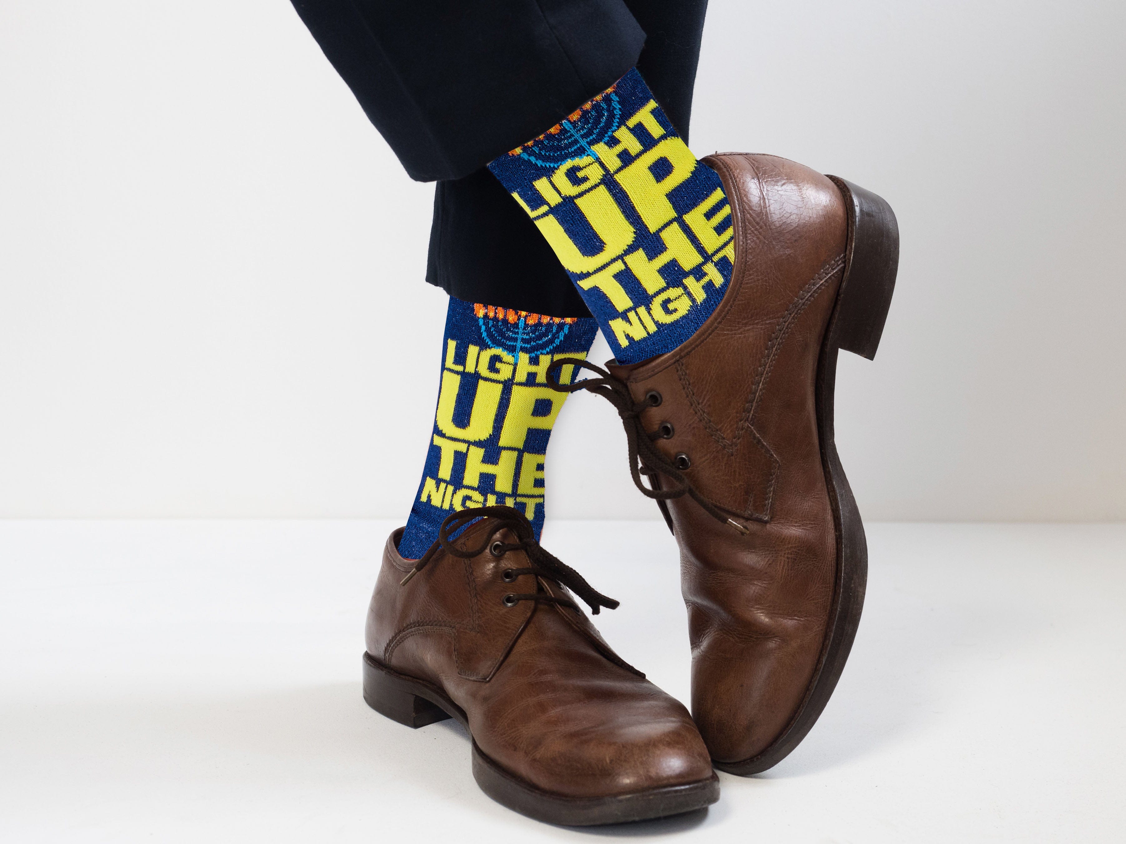 Hanukkah Adult Crew Socks, Light Up The Night、mySite、topwebapps