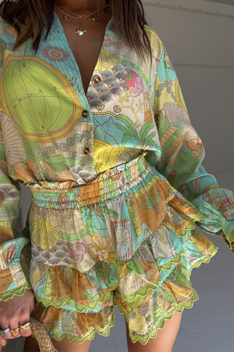 Isla Ruffle Shorts、mySite、solidvoid