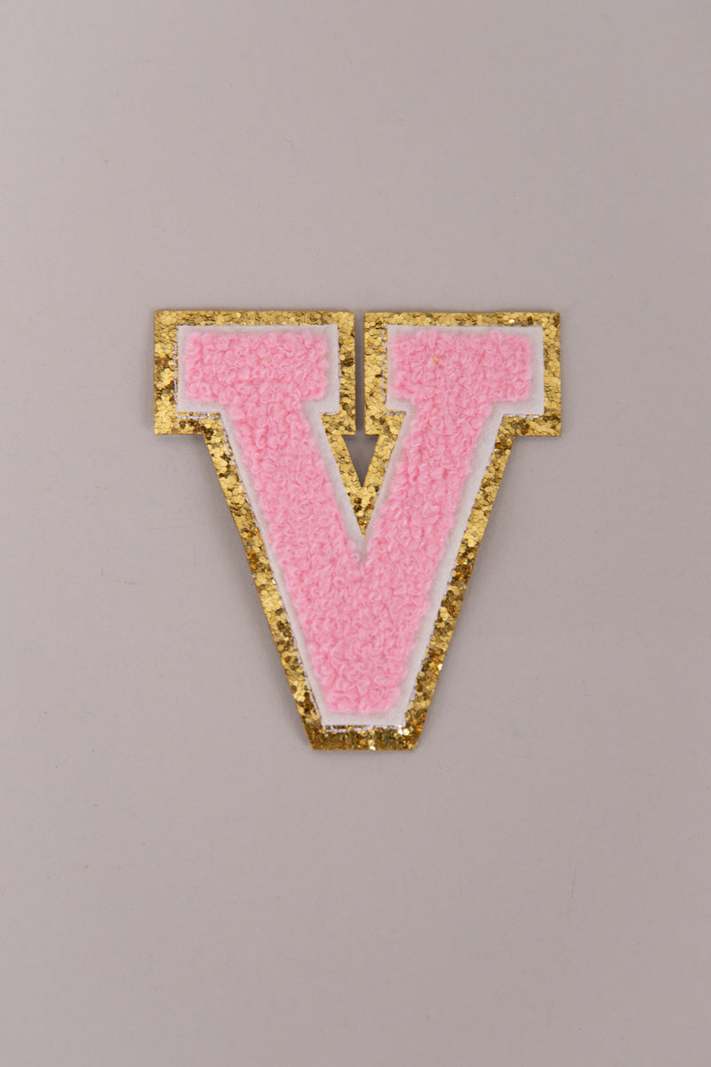Chenille Adhesive Letter Patches- Light Pink 5.5cm、mySite、hinf8tx79