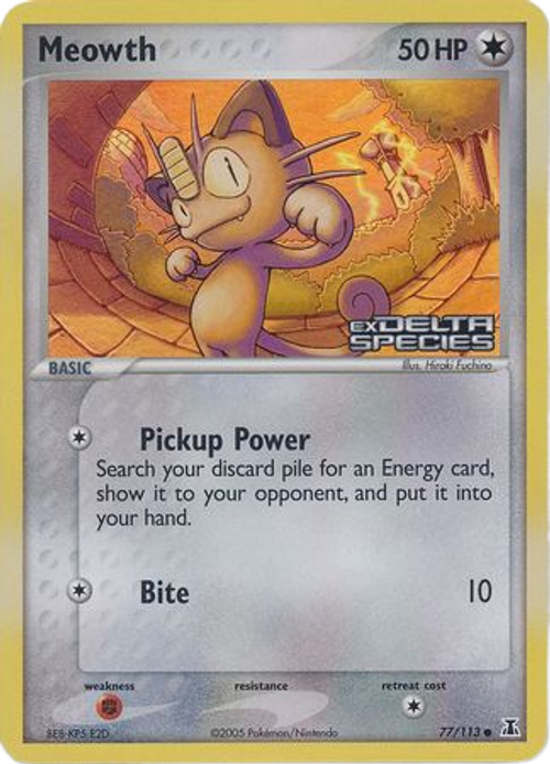 Meowth - 77/113 - Common Reverse Holo、mySite、waistdrama