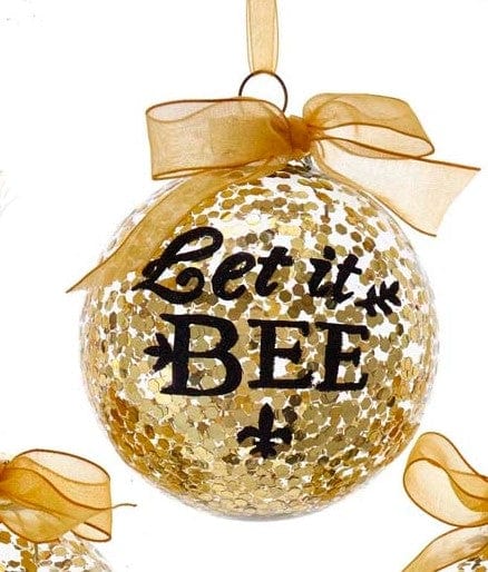 Sparkling Gold Bee Ornaments: GLASS GOLD BALL、mySite、g9winljtr