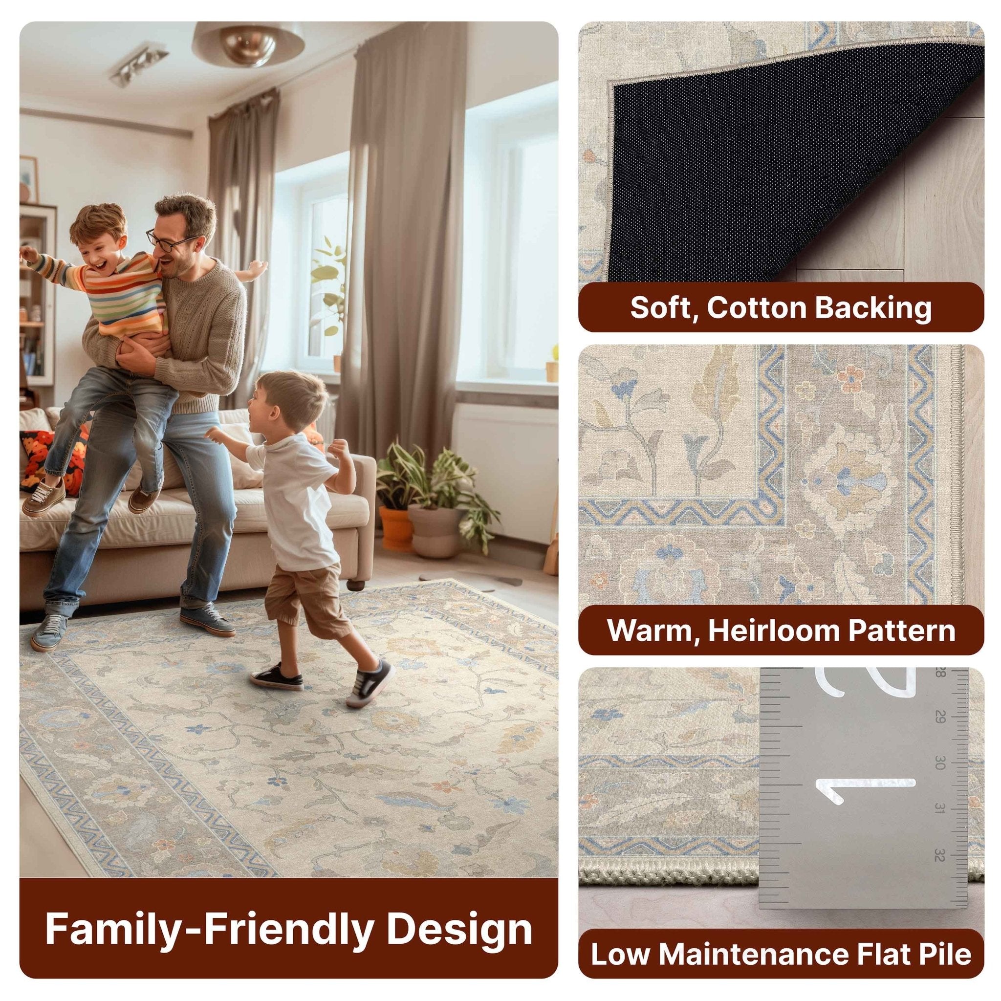 Mardin Modern Vintage Boho Rug for Living Room Bedroom Dining Room ,Easy Clean、mySite、gigharbornorthrealestate