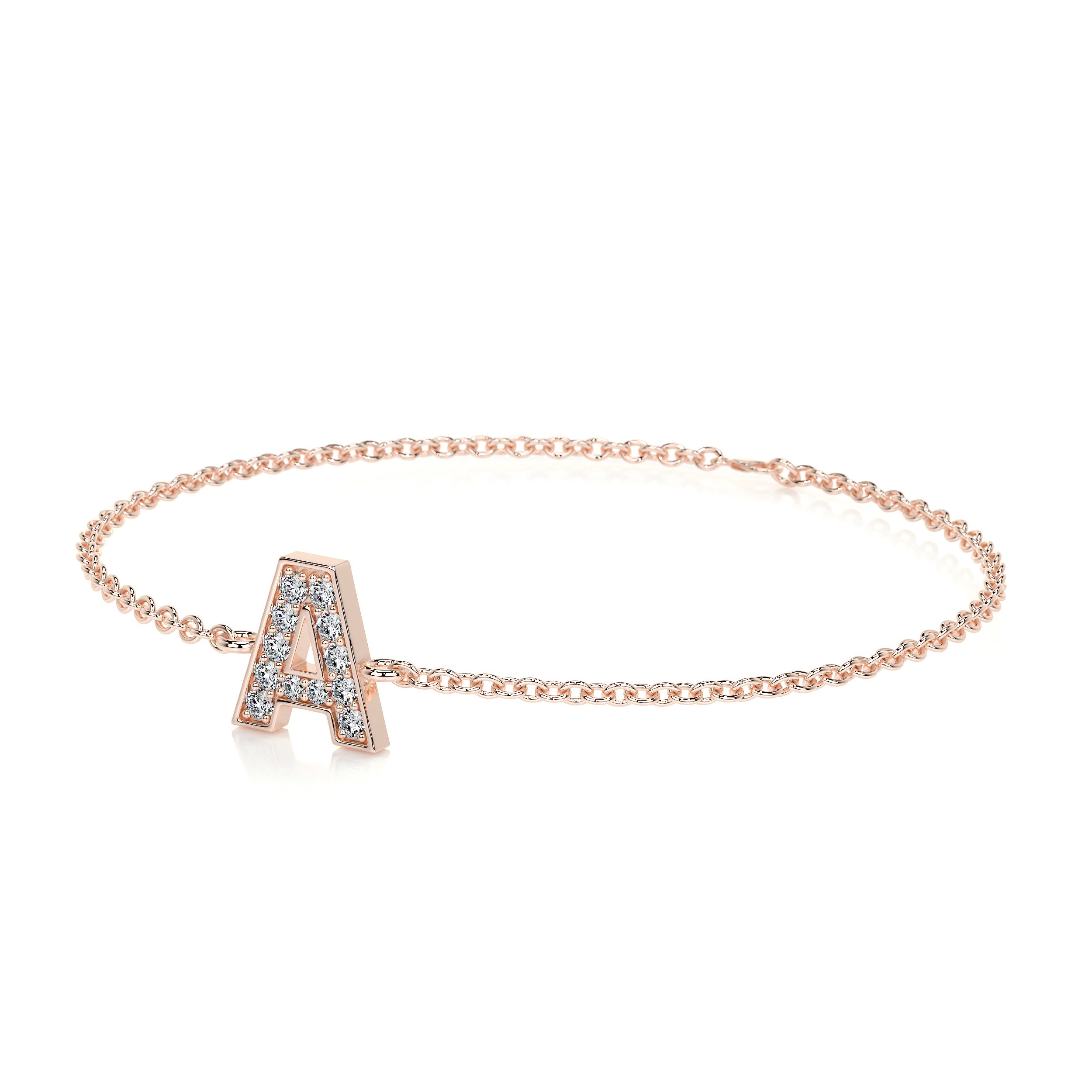 Bridget Letter Diamonds Bracelet (0.30 Carat) -14K Rose Gold、mySite、hinf8tx79
