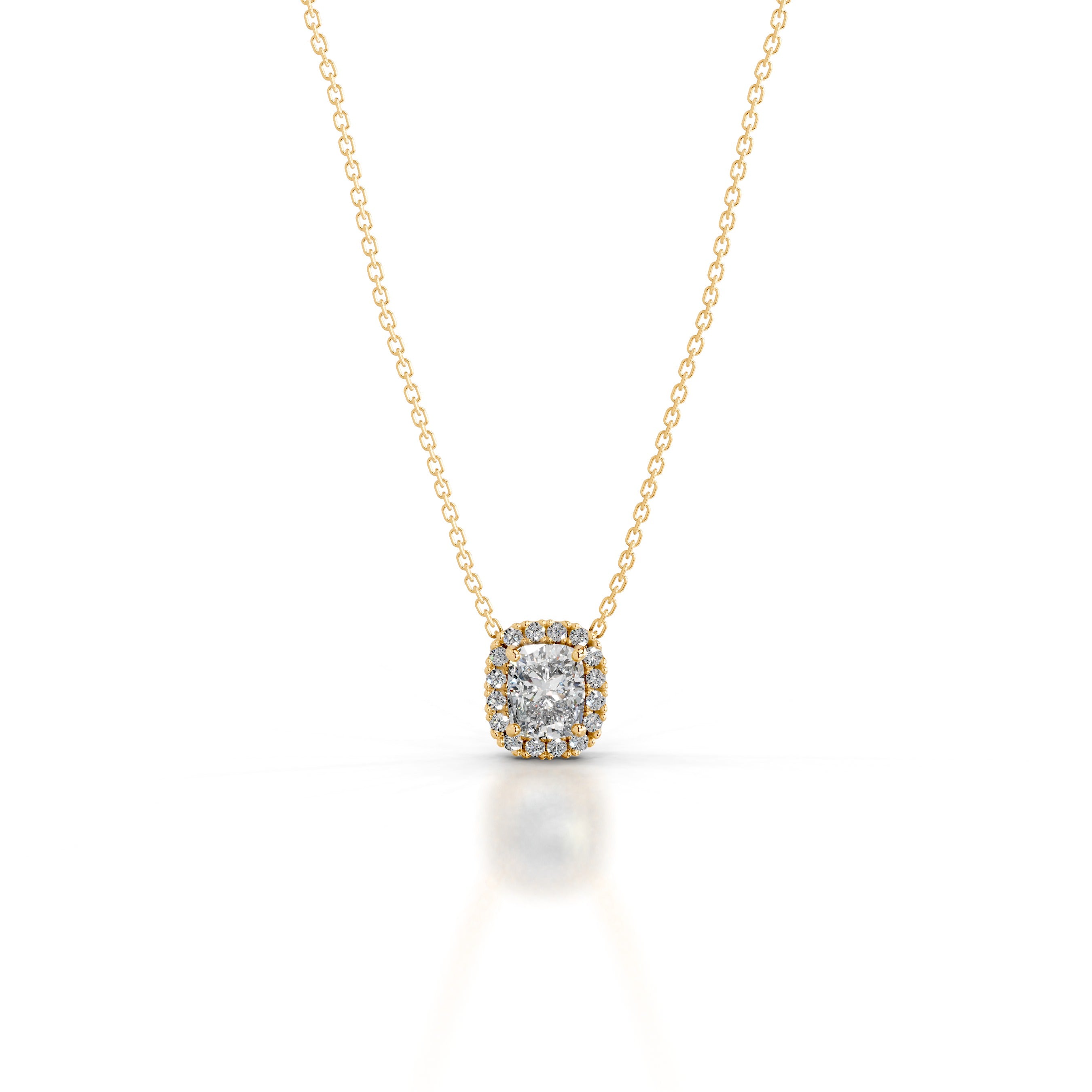 Manon Diamond Halo Pendant - 18K Yellow Gold、mySite、hinf8tx79