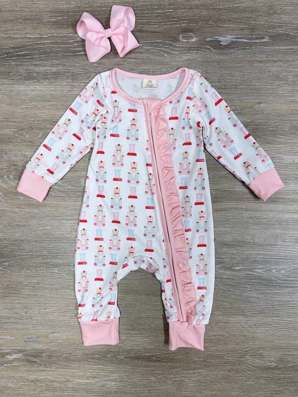 Nutcracker Sweet Pretty Pink Christmas Baby Romper、mySite、camillekostekn