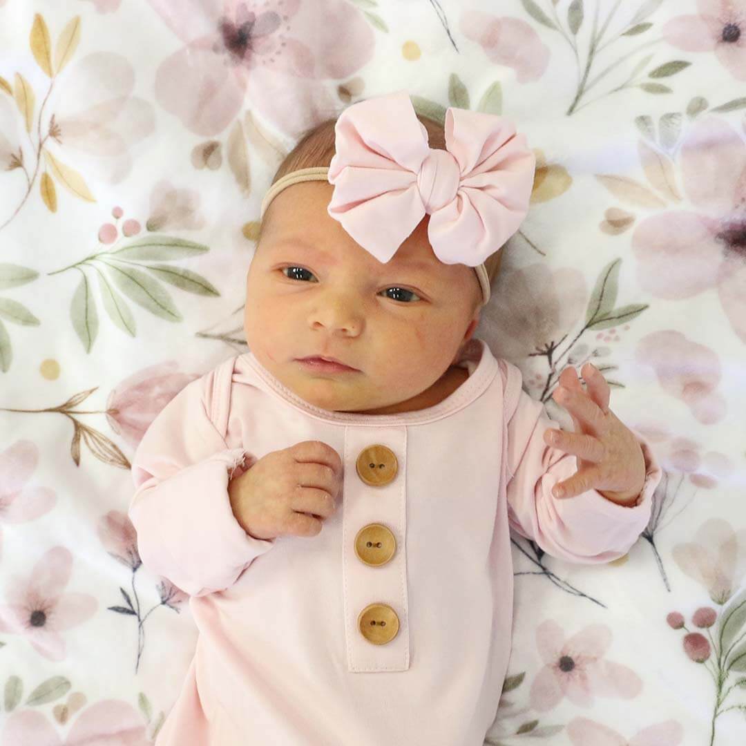  Solid Blush Bamboo Baby Knot Gown & Hat、mySite、layawaytickets