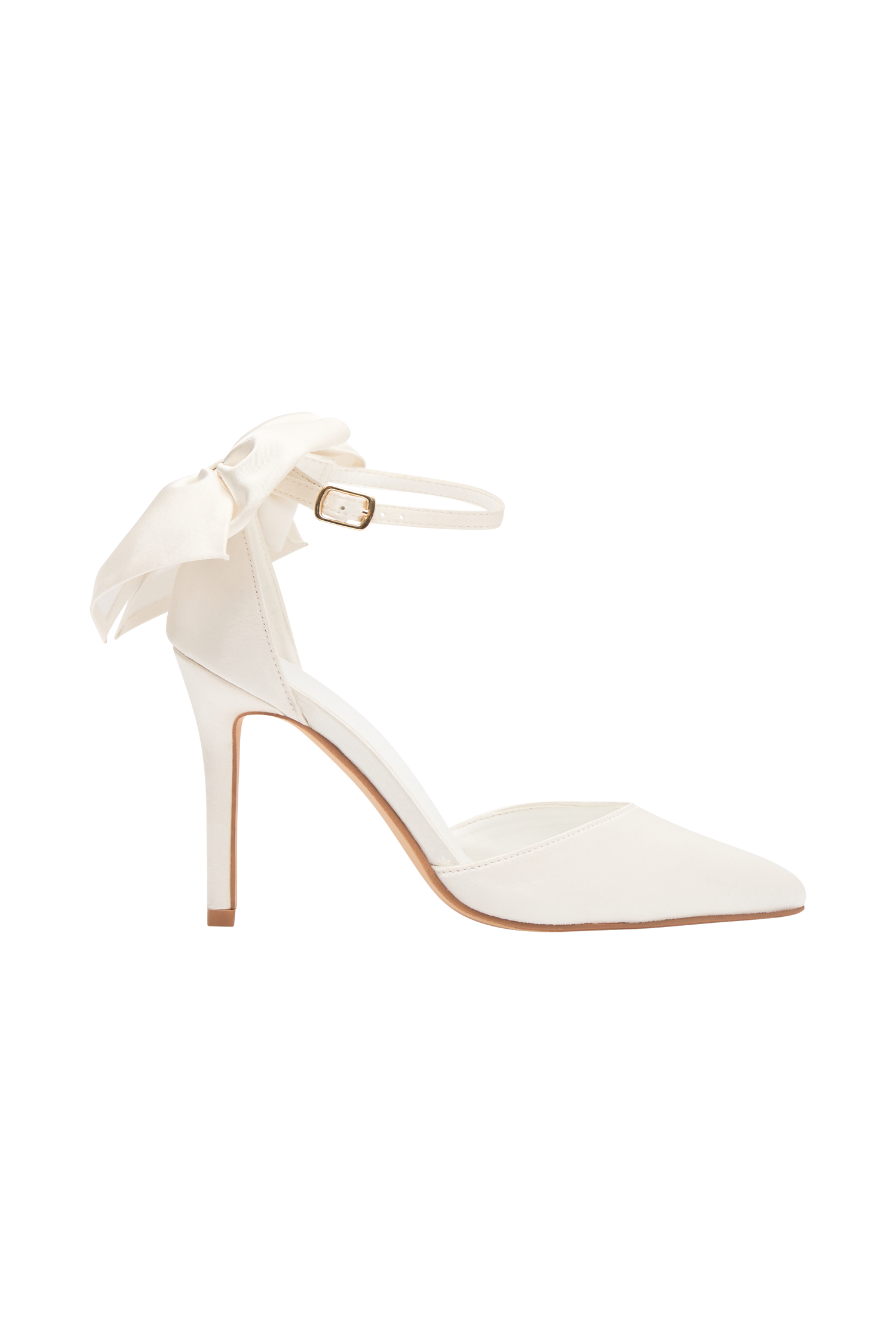 Charmed Satin Bow Heel - White、mySite、solidvoid
