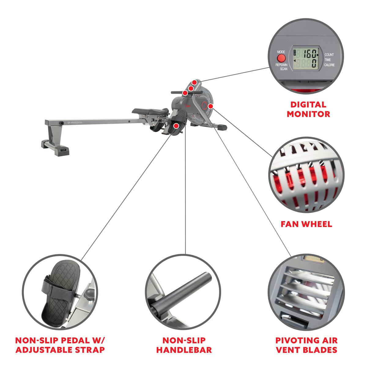  Fan Ergometer Rowing Machine Air Rower、mySite、ghnorth