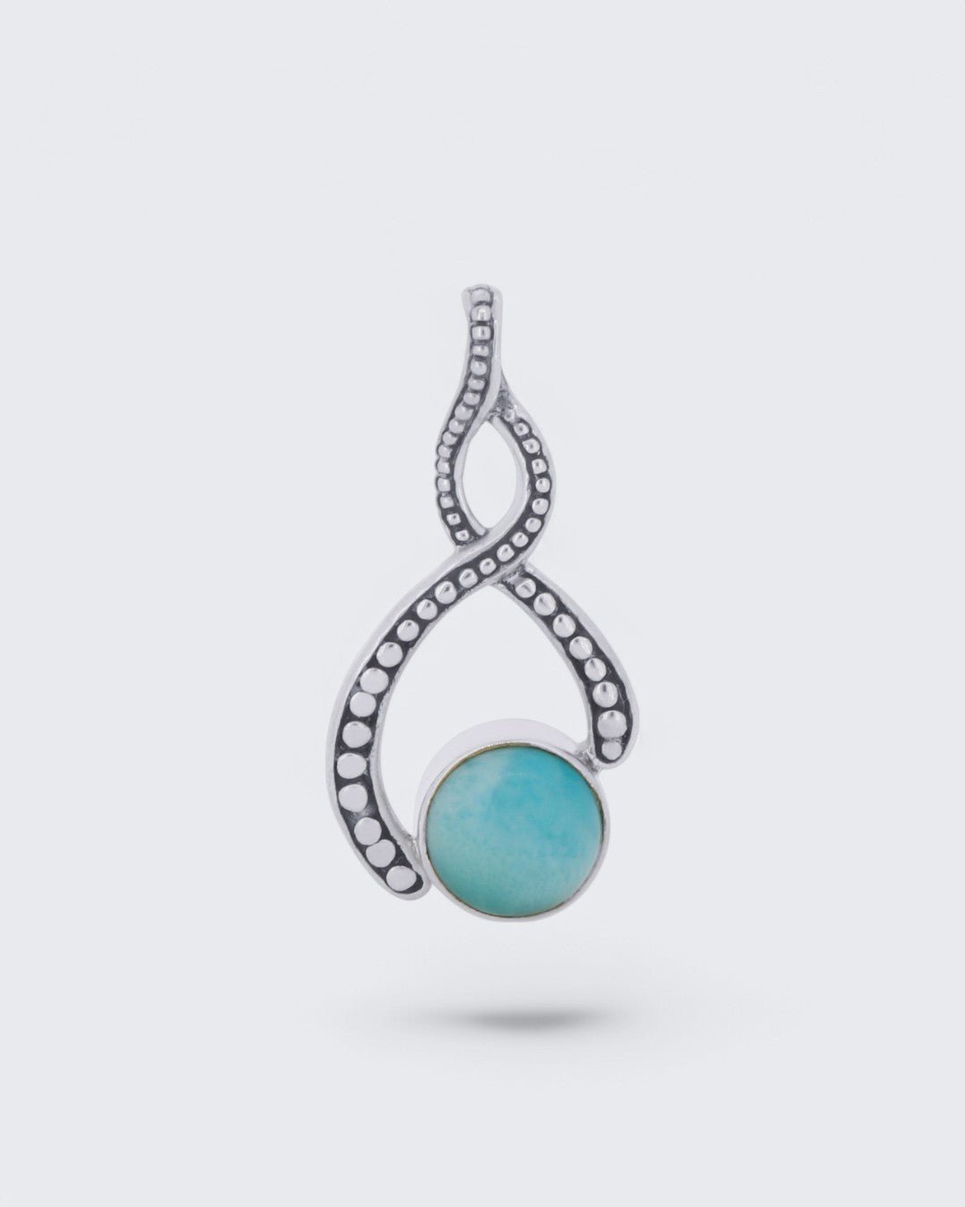 Sterling Silver Asymmetric Twist Larimar Pendant、mySite、topwebapps