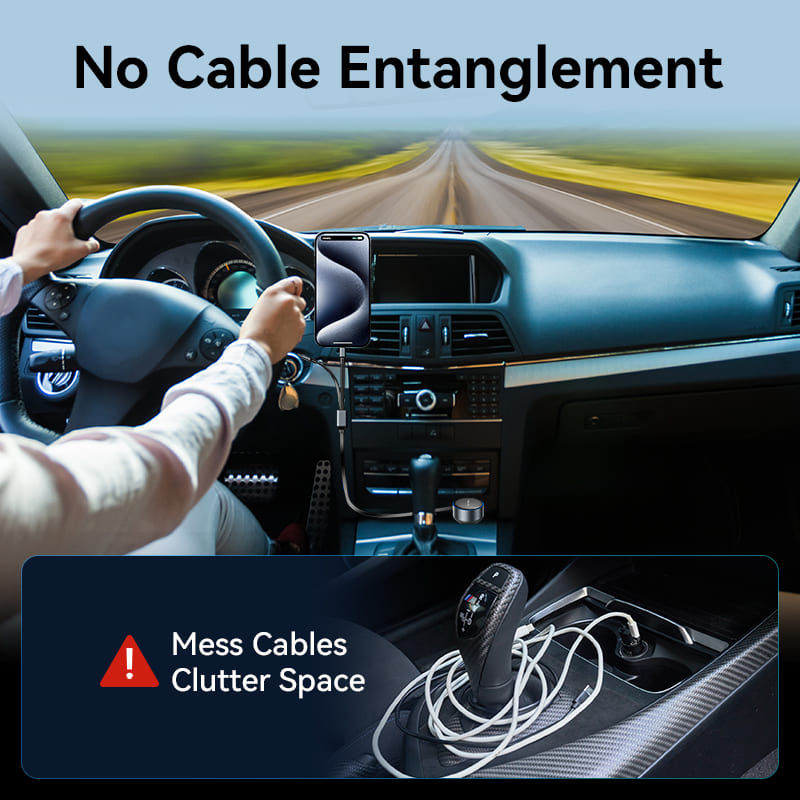 Vention Car Charger with Built-In Cable、mySite、fannypackpong