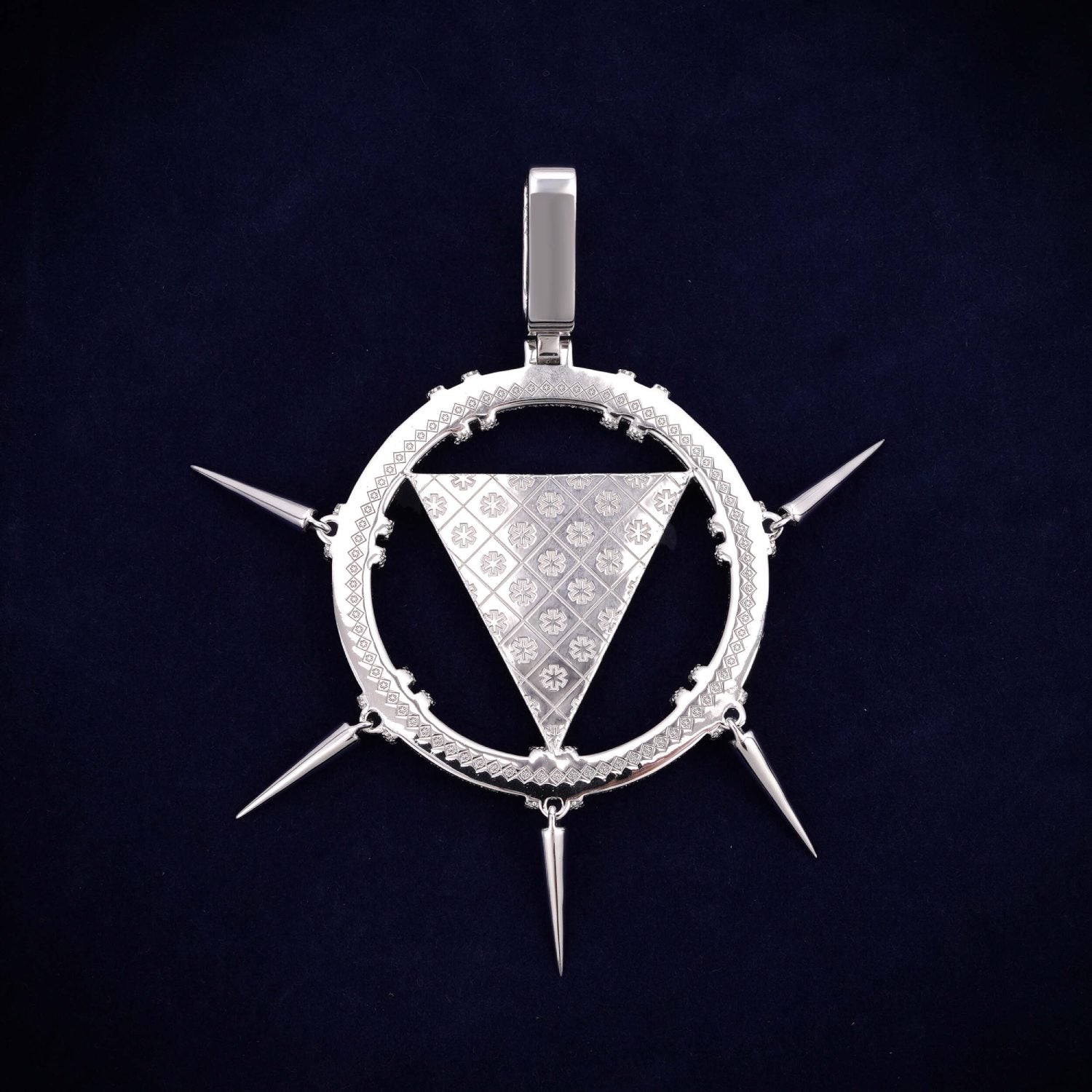 SPIKED ILLUMINATI Custom Logo Moissanite Pendant 14K Gold、mySite、hinf8tx79