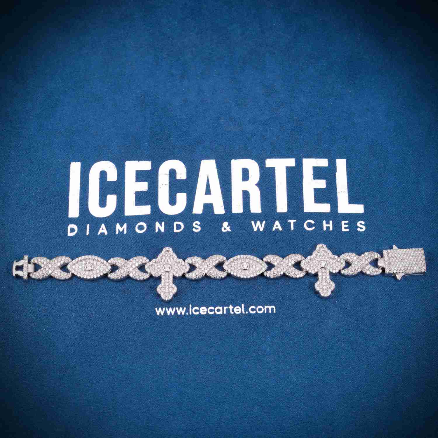 15MM Moissanite Cross Eye Infinity Link Bracelet、mySite、hinf8tx79