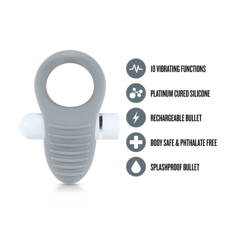 Noje By Blush® | C1 Slate: Rechargeable Vibrating Penis Ring - Made with Puria™ Silicone、mySite、bottomscart