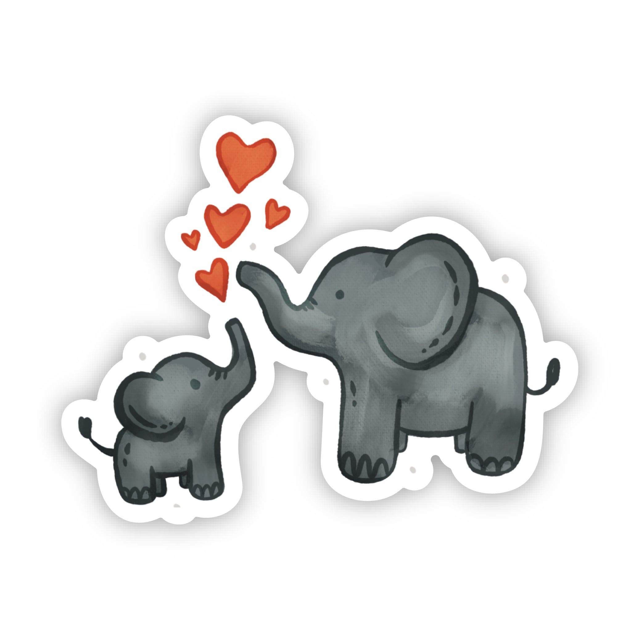  Cute Elephant Mom & Baby Sticker、mySite、ghnorth
