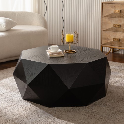 31.50"Vintage Style Bucket Shaped Coffee Table for Office, Dining Room and Living Room(Same SKU:W757P170149)、、xpatfood